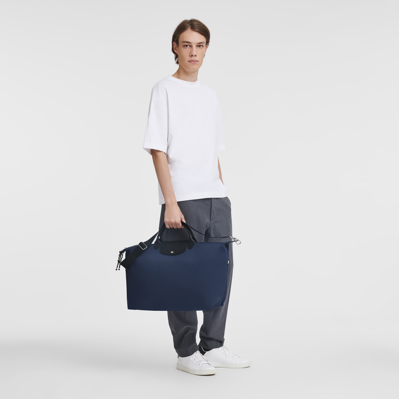 Longchamp Le Pliage Energy Bolsa De Viaje L Lona Reciclada - Azul Marino