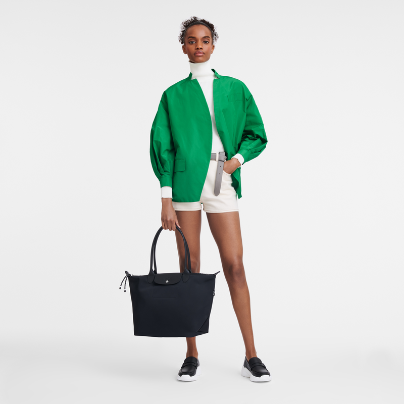 Longchamp Le Pliage Energy Bolso Shopper L Lona Reciclada - Negro