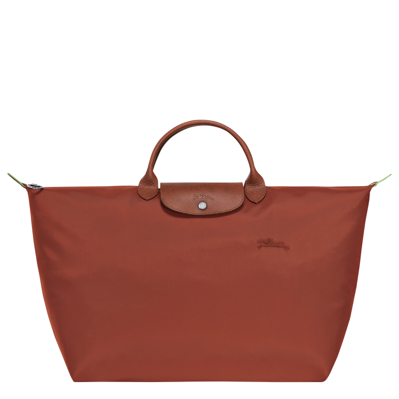 Longchamp Le Pliage Green Bolsa de viaje L Lona reciclada - Castaño