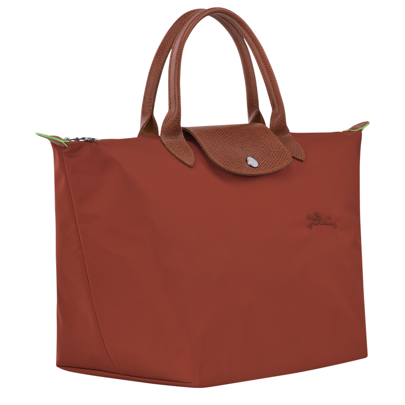 Longchamp Le Pliage Green Bolso Con Asa Superior M Lona Reciclada - Castaño