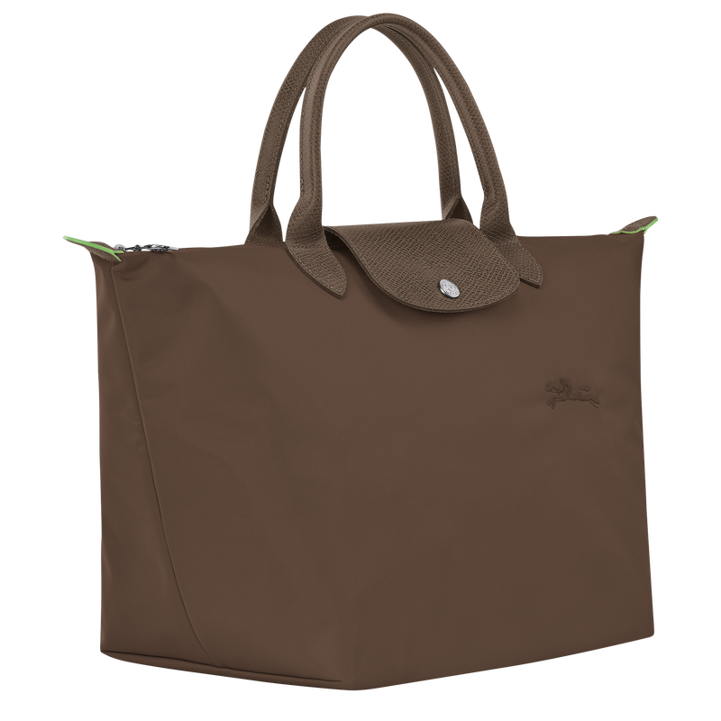 Longchamp Le Pliage Green Bolso Con Asa Superior M Lona Reciclada - Tierra