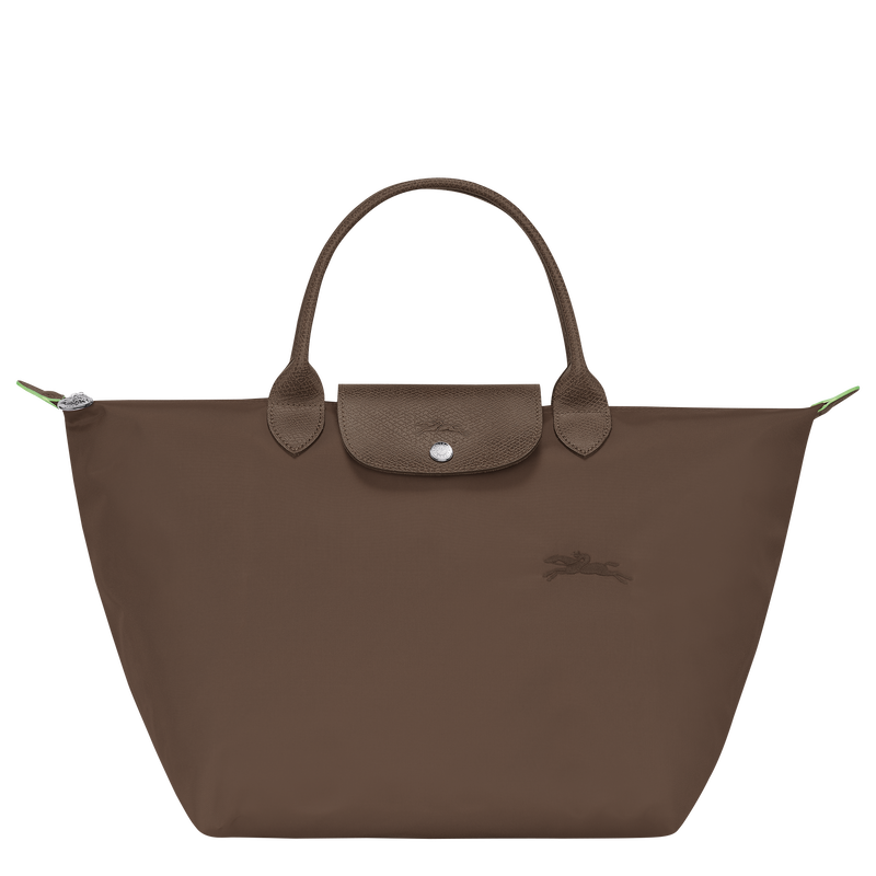 Longchamp Le Pliage Green Bolso con asa superior M Lona reciclada - Tierra