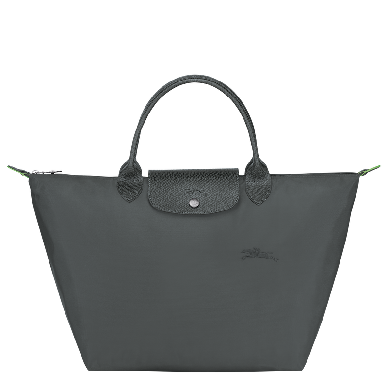 Longchamp Le Pliage Green Bolso con asa superior M Lona reciclada - Grafito