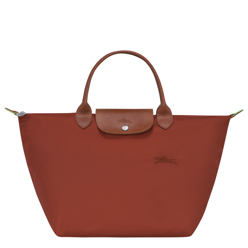Longchamp Le Pliage Green Bolso con asa superior M Lona reciclada - Castaño