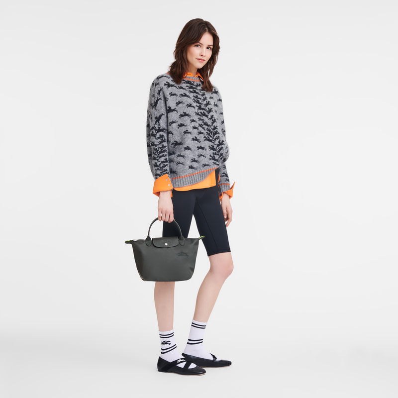 Longchamp Le Pliage Green Bolso Con Asa Superior S Lona Reciclada - Grafito