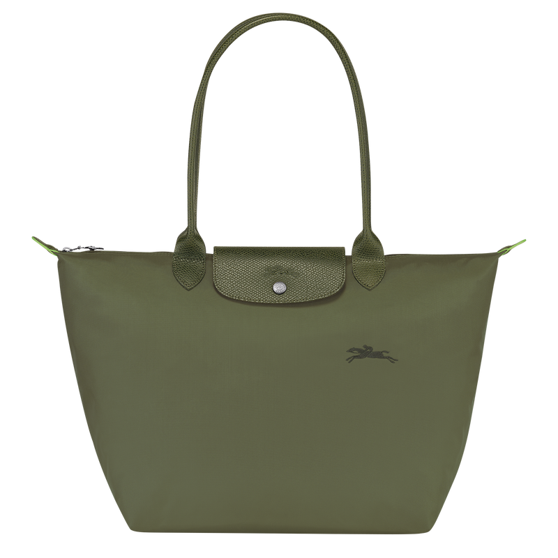 Longchamp Le Pliage Green Bolso de hombro L Lona reciclada - Bosque