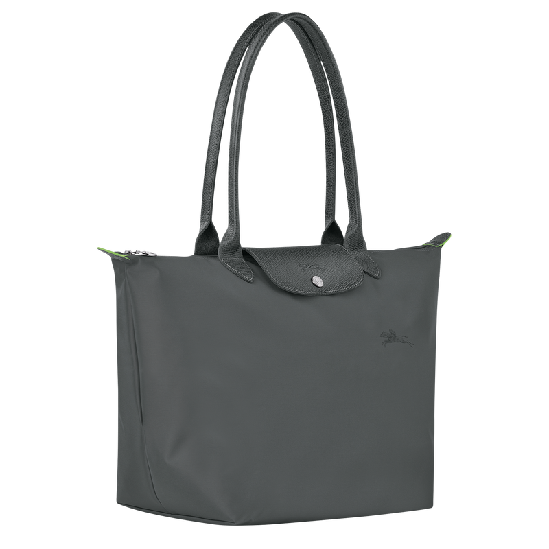 Longchamp Le Pliage Green Bolso De Hombro L Lona Reciclada - Grafito