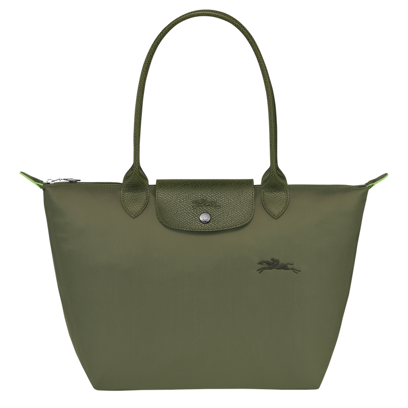 Longchamp Le Pliage Green Bolso de hombro M Lona reciclada - Bosque