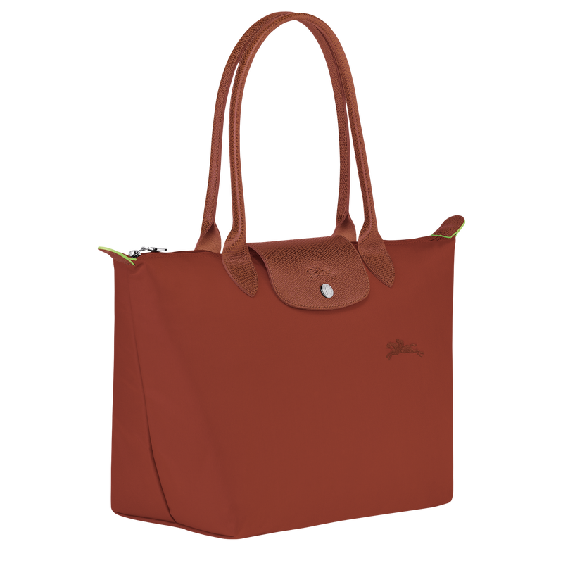 Longchamp Le Pliage Green Bolso De Hombro M Lona Reciclada - Castaño