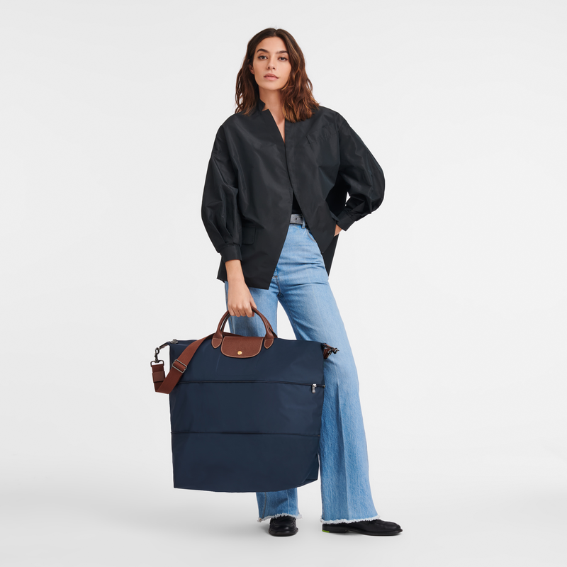 Longchamp Le Pliage Original Bolsa De Viaje Ampliable Lona Reciclada - Azul Marino