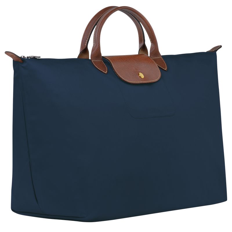 Longchamp Le Pliage Original Bolsa De Viaje L Lona Reciclada - Azul Marino