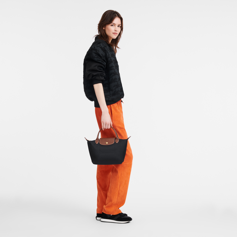 Longchamp Le Pliage Original Bolso Con Asa Superior S Lona Reciclada - Negro