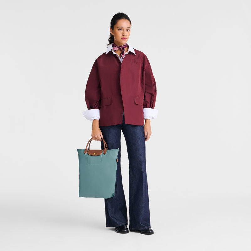 Longchamp Le Pliage Original Bolso Shopper M Tela - Eucalipto