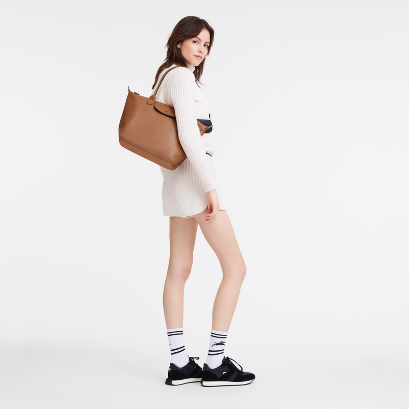 Longchamp Le Pliage Xtra Bolso Shopper M Cuero - Coñac