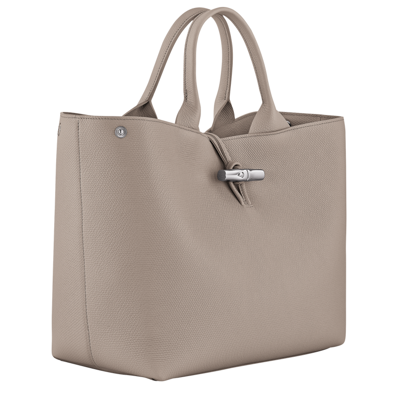 Longchamp Le Roseau Bolso Con Asa Superior L Cuero - Arcilla