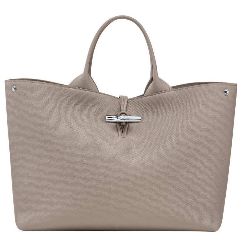 Longchamp Le Roseau Bolso con asa superior L Cuero - Arcilla