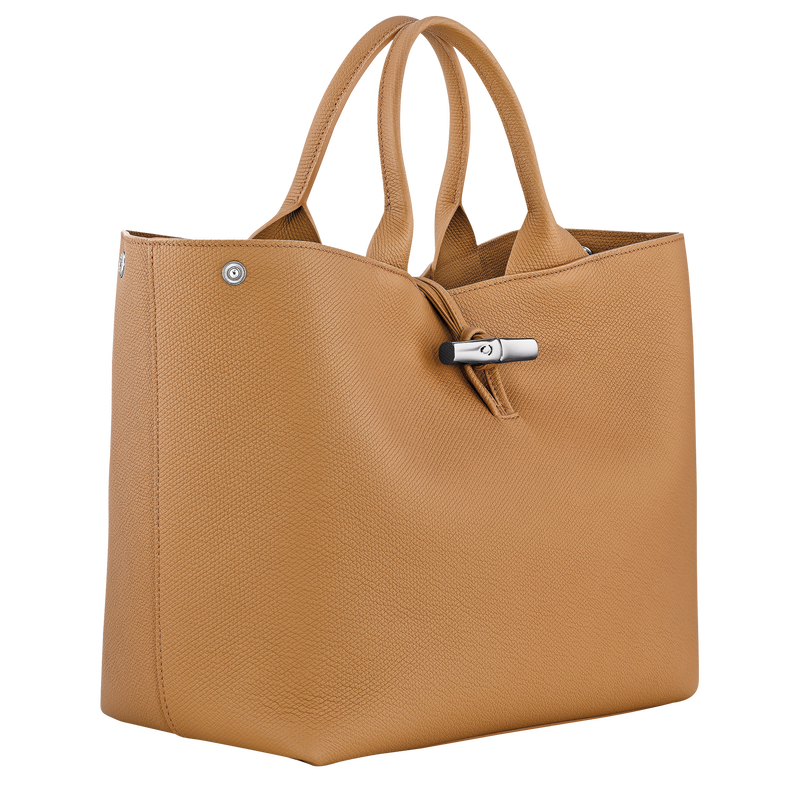 Longchamp Le Roseau Bolso Con Asa Superior L Cuero - Nuez