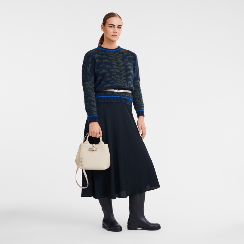 Longchamp Le Roseau Bolso Con Asa Superior S Cuero - Papel