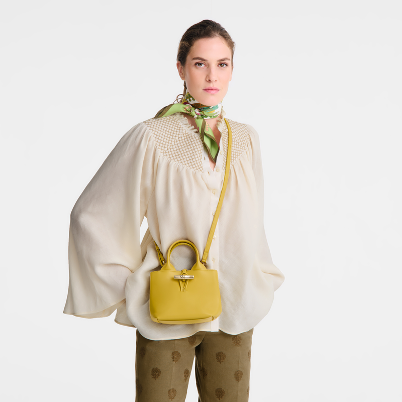 Longchamp Le Roseau Bolso Con Asa Superior XS Cuero - Jenjibre