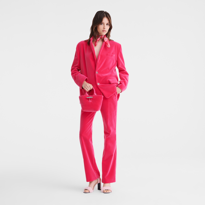 Longchamp Le Roseau Bolso Con Asa Superior XS Tela - Rosa