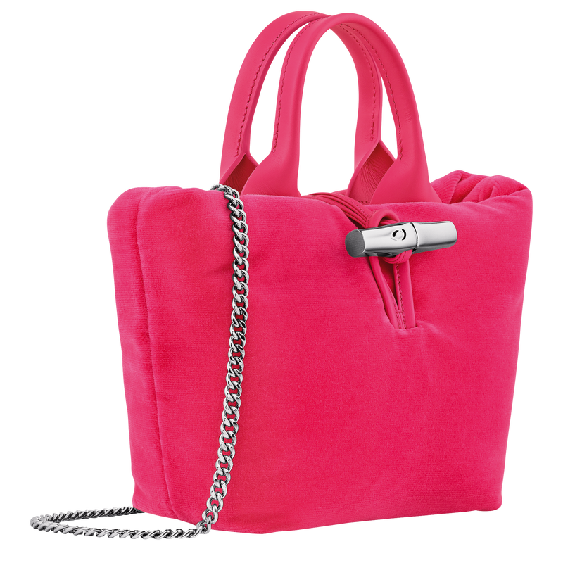 Longchamp Le Roseau Bolso Con Asa Superior XS Tela - Rosa