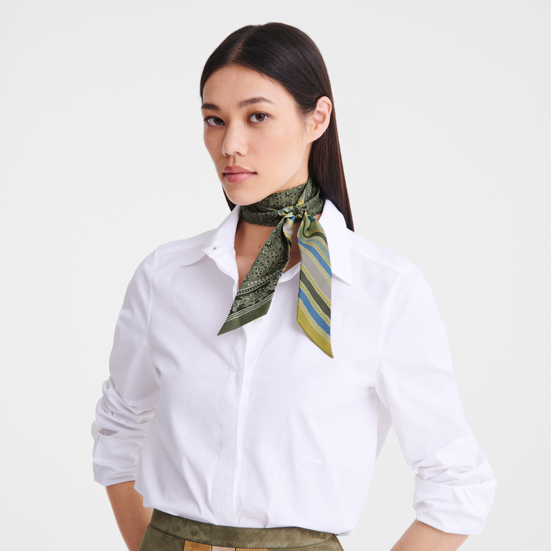 Longchamp Árbol De La Vida Banda Seda - Glaciar