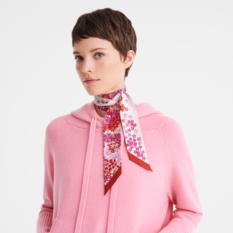 Longchamp Collier De Fleurs Banda Seda - Tomate