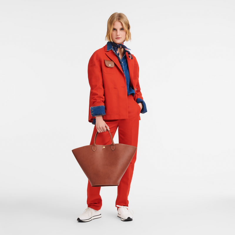 Longchamp Épure Bolso Shopper XL Cuero - Marrón