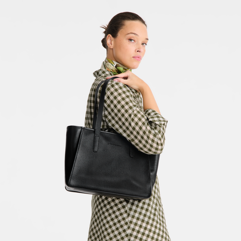 Longchamp Le Foulonné Bolso Shopper L Cuero - Negro