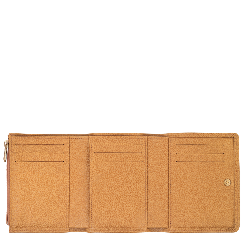 Longchamp Le Foulonné Cartera Compacta Cuero - Nuez