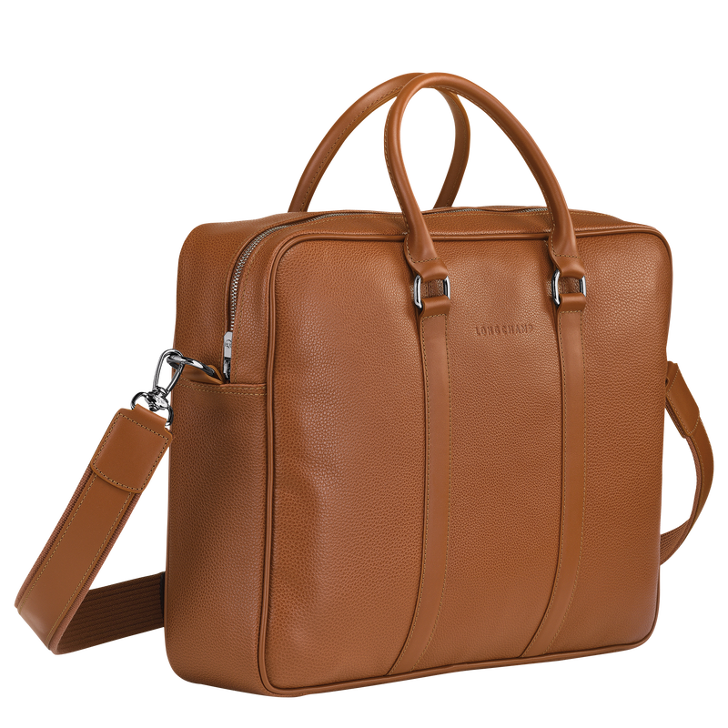 Longchamp Le Foulonné Maletín M Cuero - Caramelo