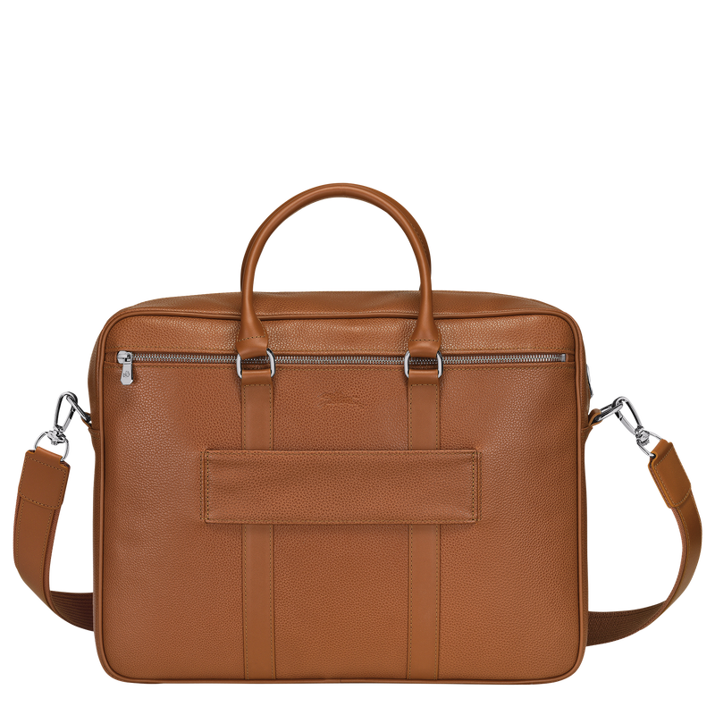 Longchamp Le Foulonné Maletín M Cuero - Caramelo