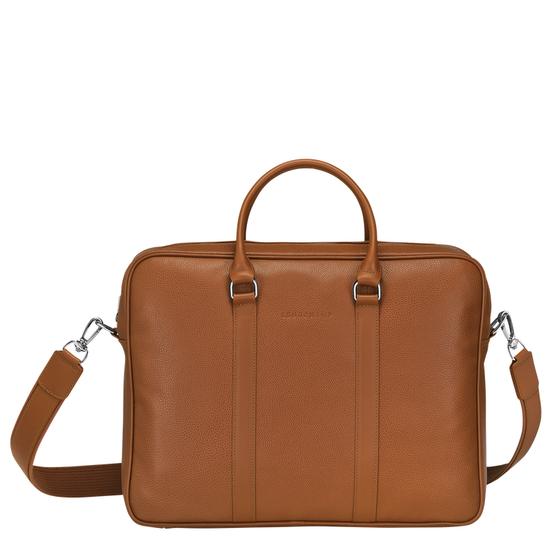 Longchamp Le Foulonné Maletín M Cuero - Caramelo