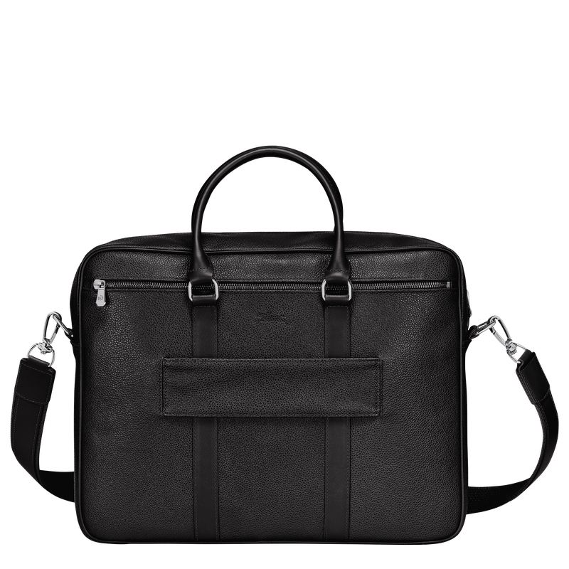 Longchamp Le Foulonné Maletín M Cuero - Negro