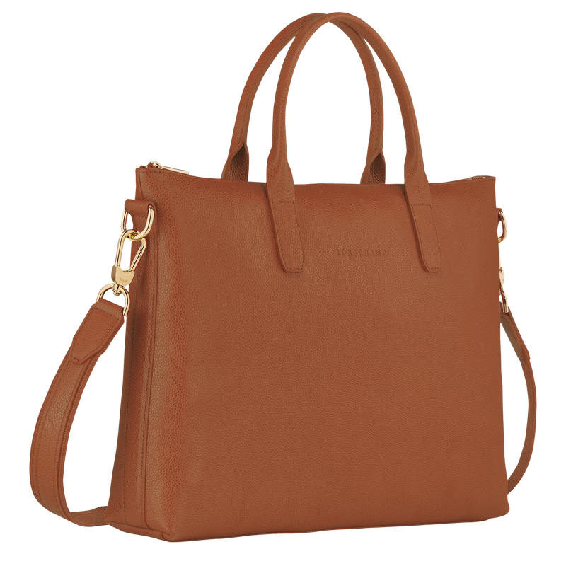 Longchamp Le Foulonné Maletín S Cuero - Caramelo