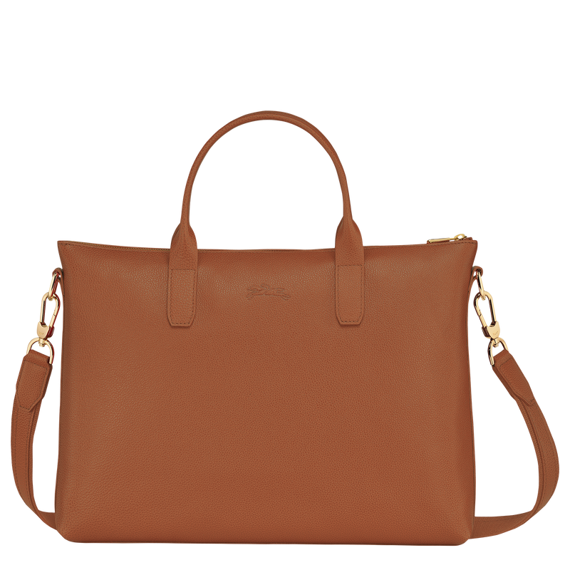 Longchamp Le Foulonné Maletín S Cuero - Caramelo