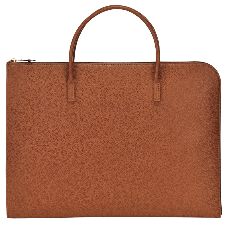 Longchamp Le Foulonné Maletín S Cuero - Caramelo