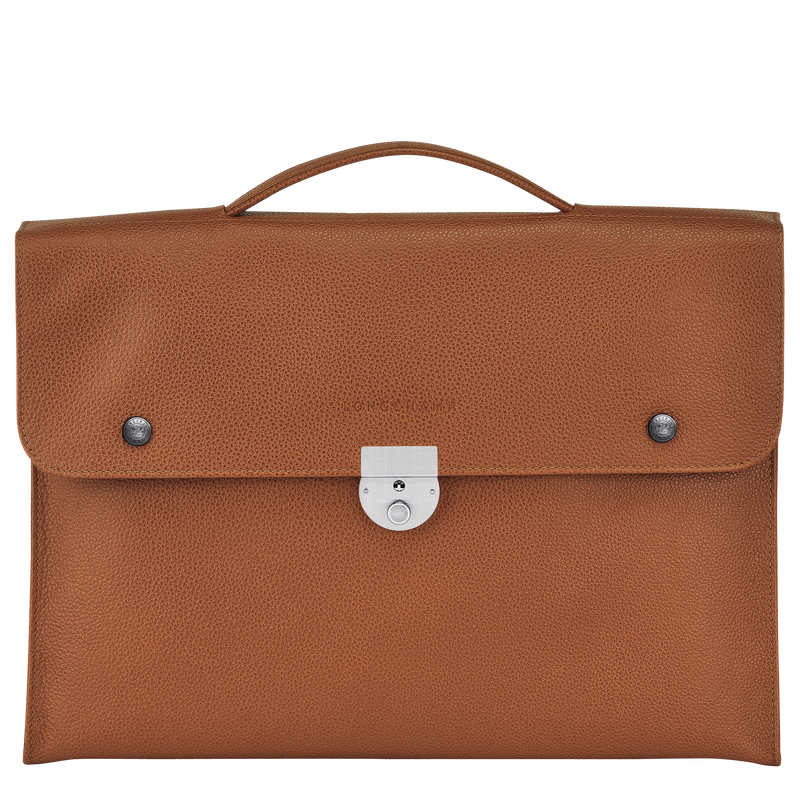 Longchamp Le Foulonné Maletín S Cuero - Caramelo