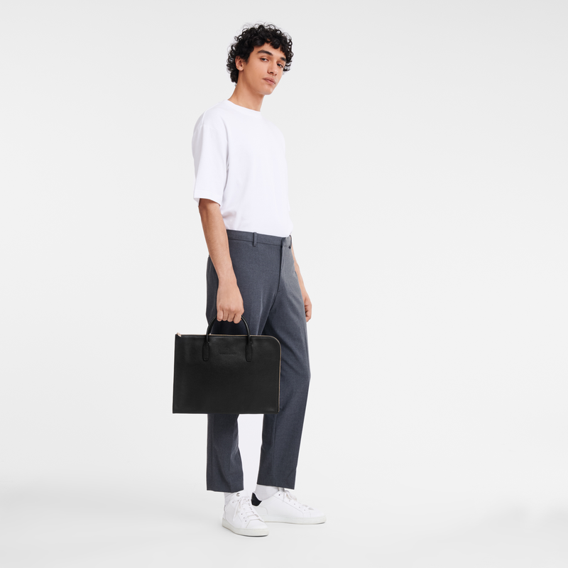 Longchamp Le Foulonné Maletín S Cuero - Negro