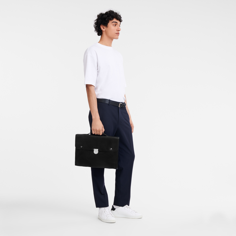 Longchamp Le Foulonné Maletín S Cuero - Negro