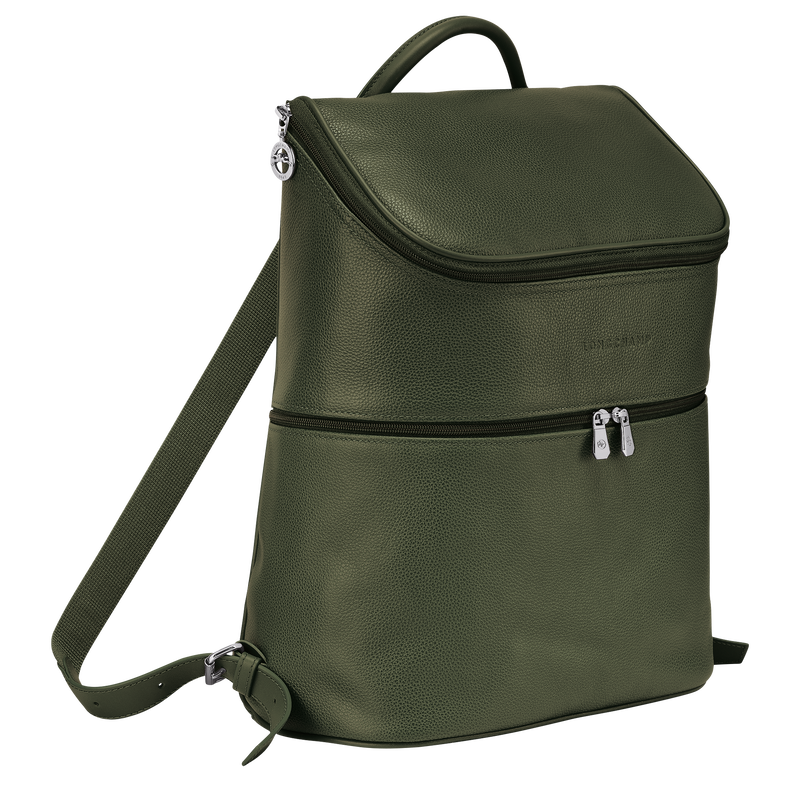 Longchamp Le Foulonné Mochila Cuero - Caqui