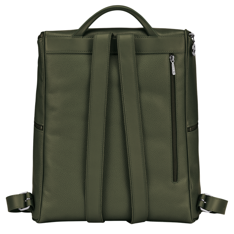 Longchamp Le Foulonné Mochila Cuero - Caqui