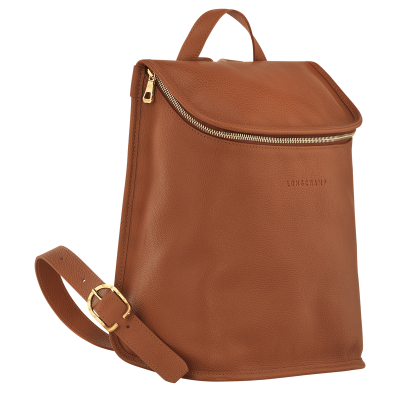 Longchamp Le Foulonné Mochila Cuero - Caramelo