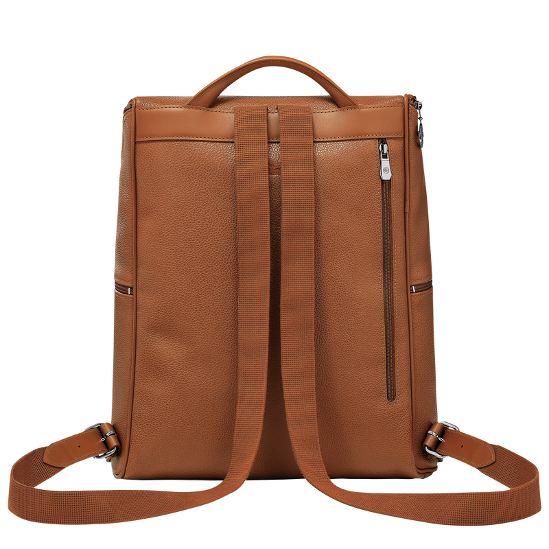 Longchamp Le Foulonné Mochila Cuero - Caramelo