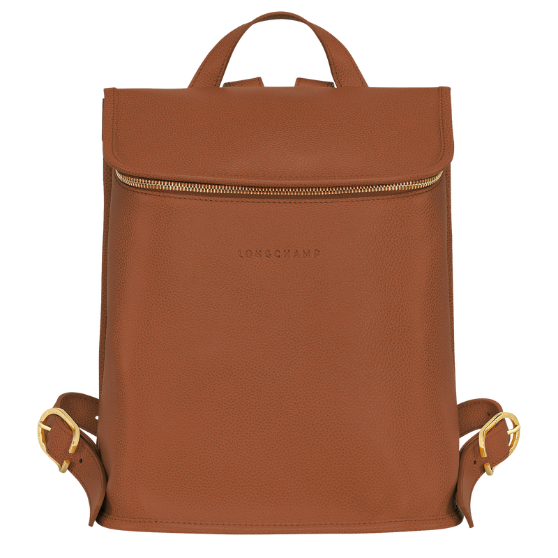 Longchamp Le Foulonné Mochila Cuero - Caramelo