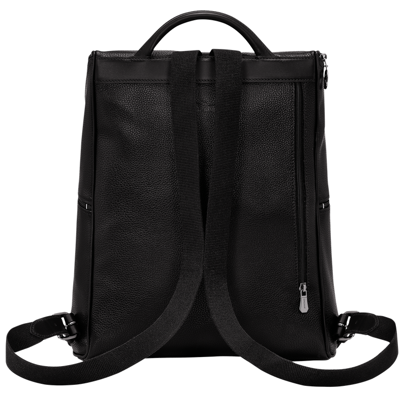 Longchamp Le Foulonné Mochila Cuero - Negro