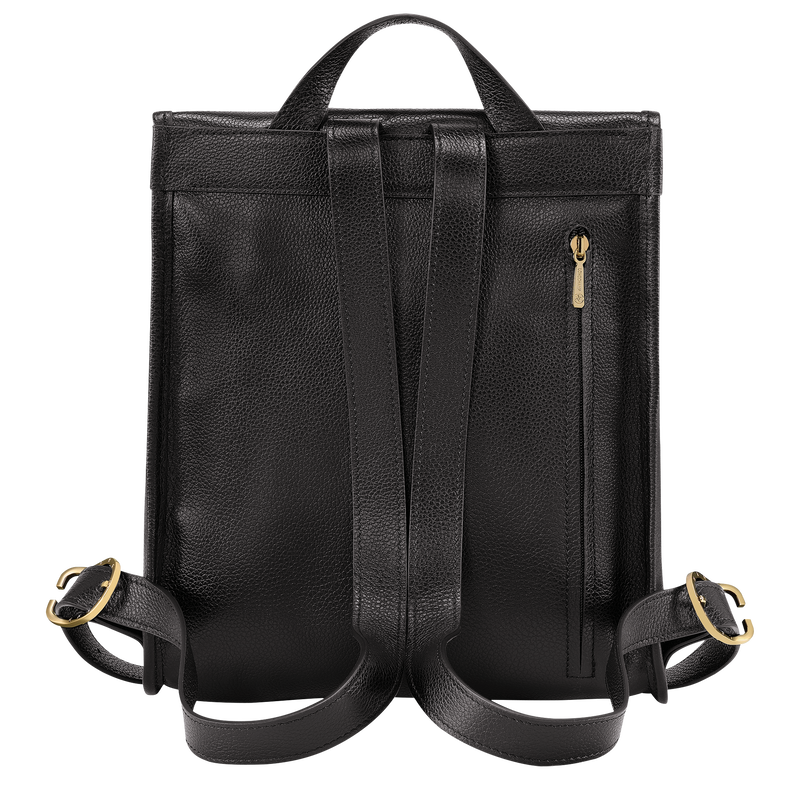 Longchamp Le Foulonné Mochila Cuero - Negro