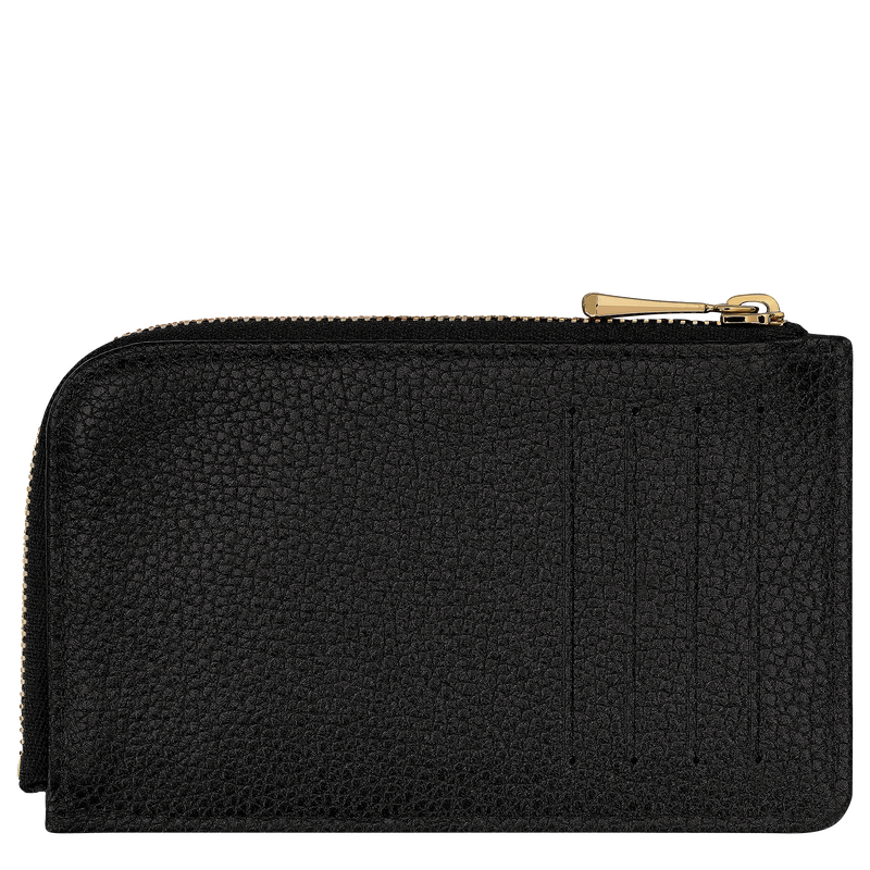 Longchamp Le Foulonné Tarjetero Cuero - Negro