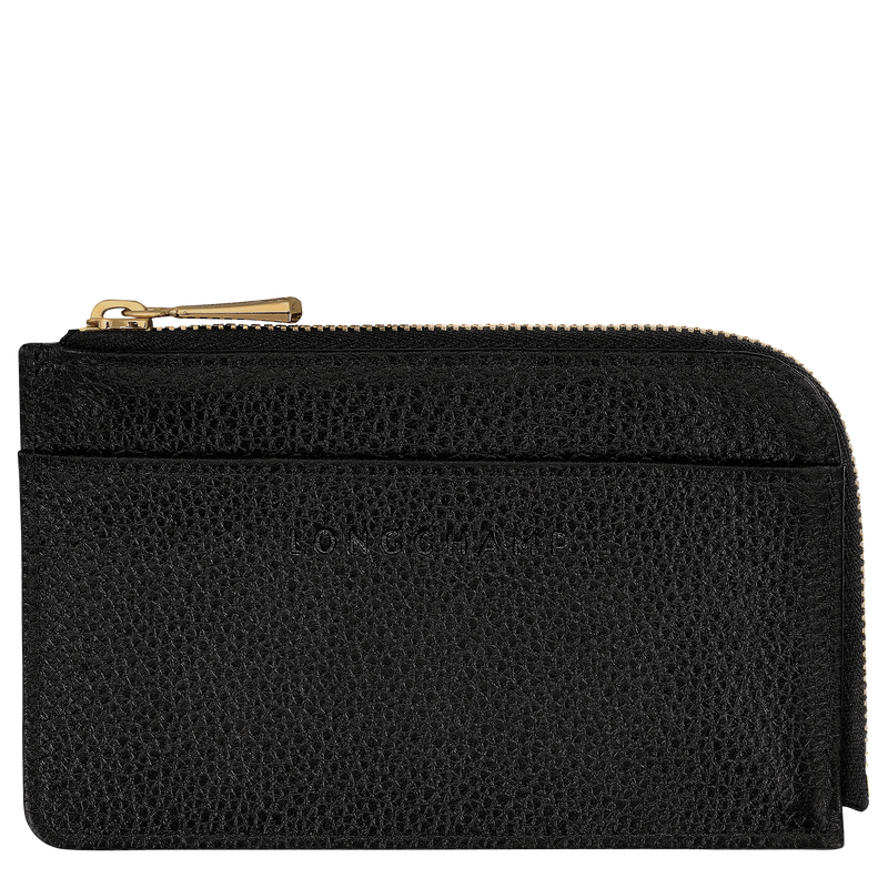 Longchamp Le Foulonné Tarjetero Cuero - Negro