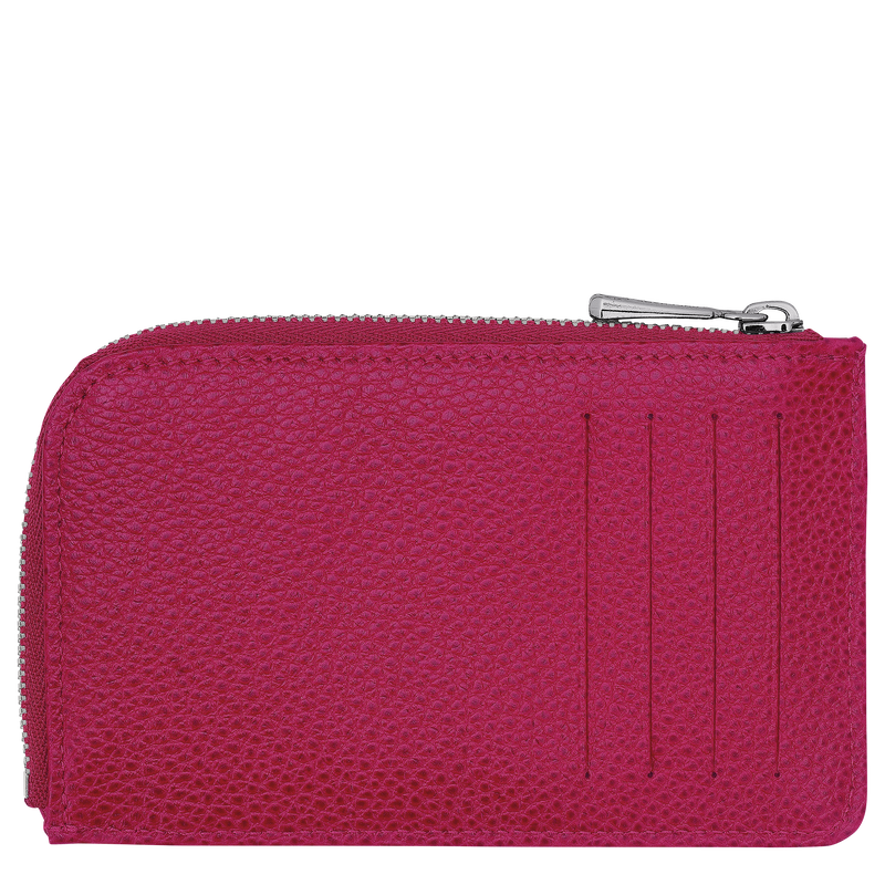 Longchamp Le Foulonné Tarjetero Cuero - Remolacha